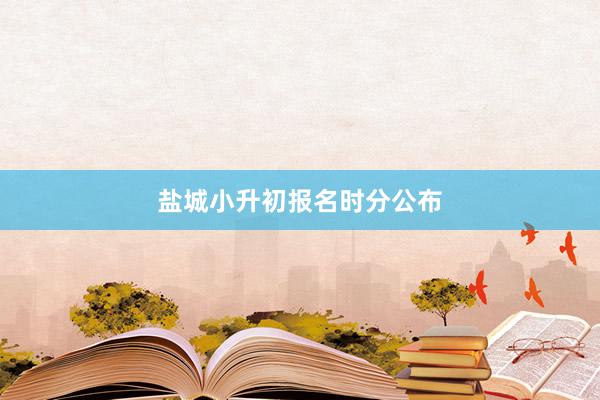 盐城小升初报名时分公布